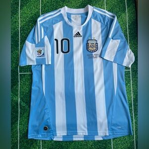 LEO MESSI ARGENTINA 2010 ADIDAS JERSEY